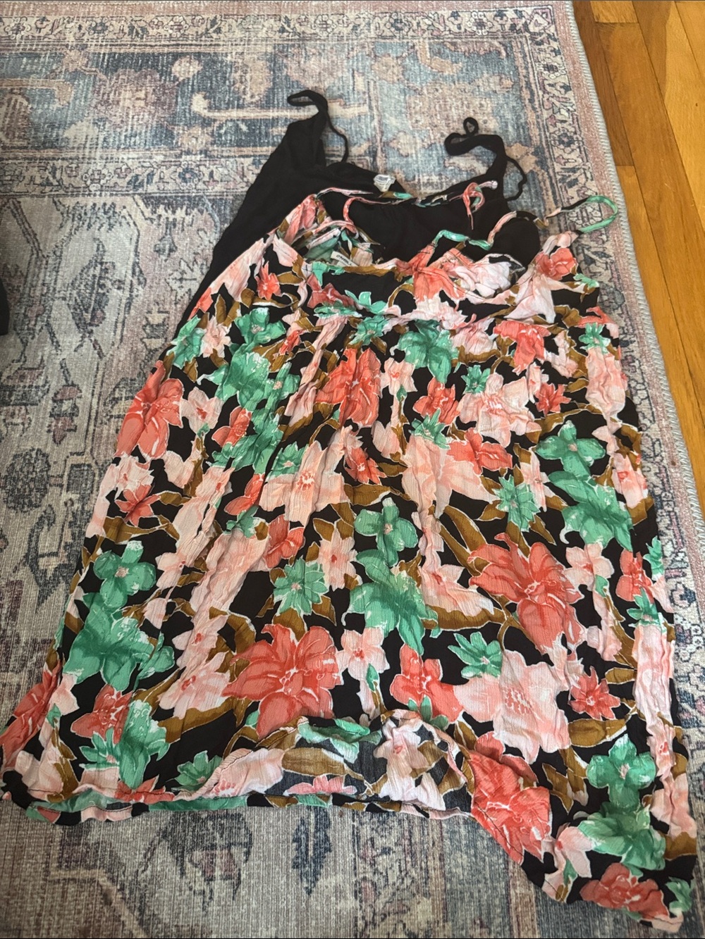 Floral and Black Beach Coverups